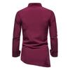 Men's European Style Long Sleeve Solid Color Stand Collar Dress Shirt, Plus Size.