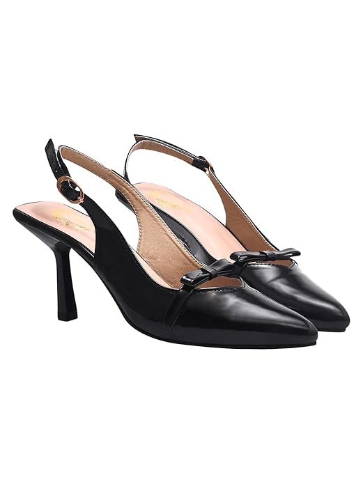 Shoetopia Women s Slingback Pumps Pointed Toe Elegant Stylish Classic High Heels with Bow Knot and Adjustable Strap EU41 24CM 1970₽