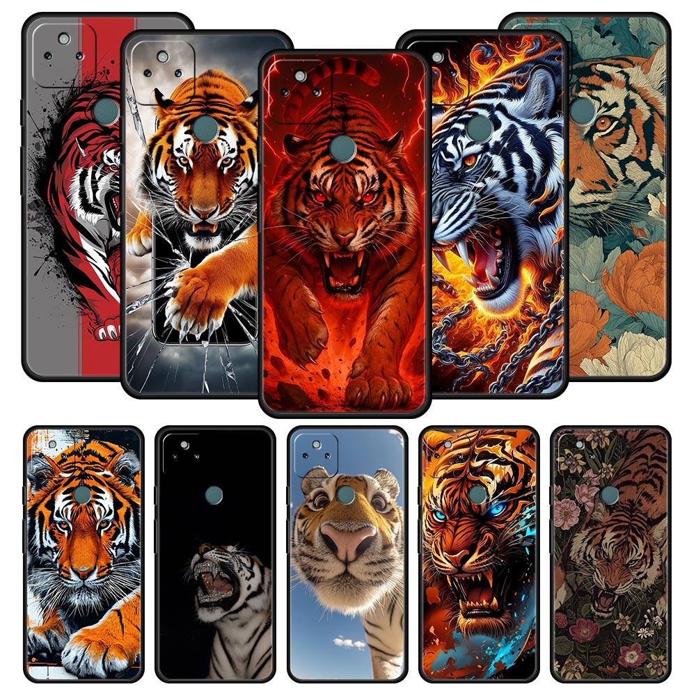 Phone Case Cover for Google Pixel 10 9 8 7 6 7A 6A Pro Shockproof Soft TPU 10 9 Pro XL Shell Capas Fundas Cartoon Tiger Pattern