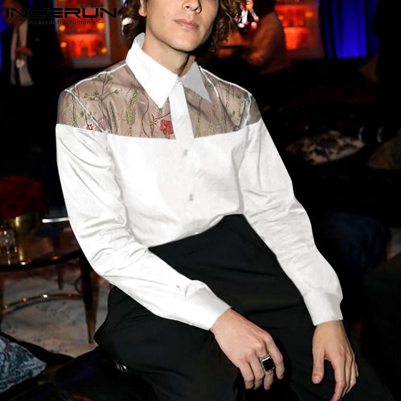Sexy Sheer Lace Embroidery Blouse 