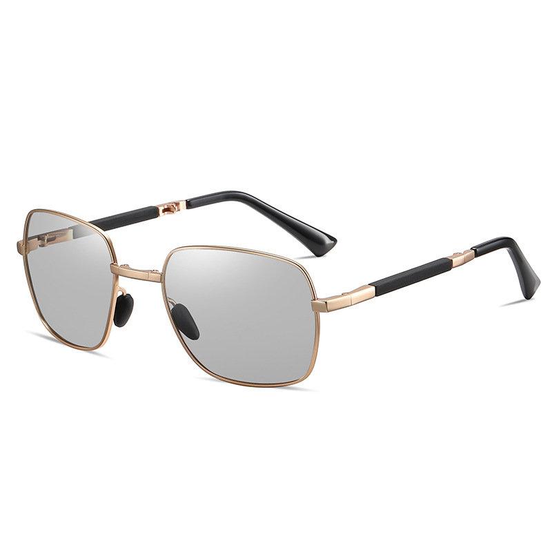 

AORON мужские фотохромные поляризационные солнцезащитные очки модный дизайн складные очки для вождения уличный водитель UV400 антибликовые солнцезащитные очки золотой