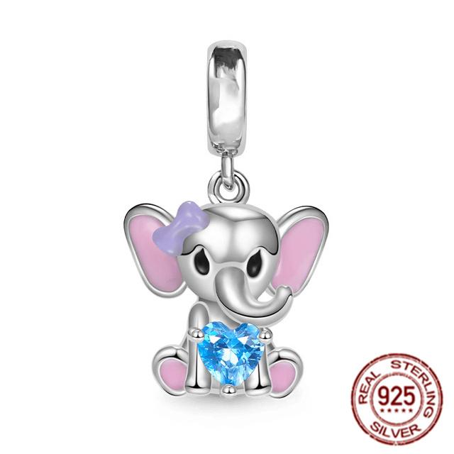 Pink Series Bikini Crown Mom Dumbbell Boxing Glove Dog 925 Sterling Silver Fit Original Fasion Bracelet Charm Bead DIY Jewelry