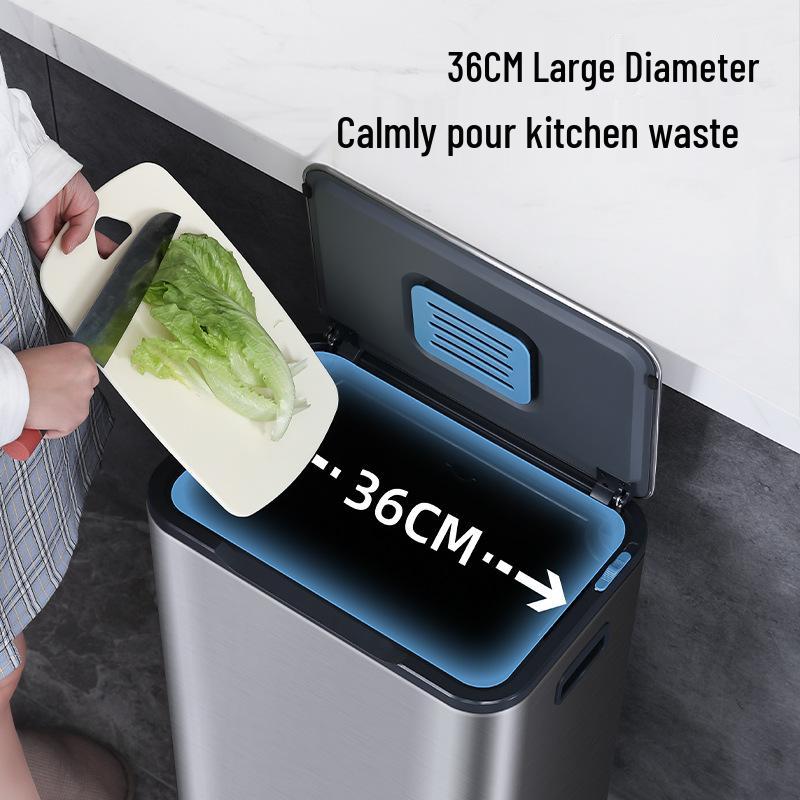 Stainless Steel Pedal Trash Can with Lid for Kitchen, Living Room, Office - Large Size Commercial Bin