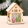 3/5’’ Xmas Desk Decor House Santa/Snowman/Reindeer Tabletop Decor Lovely Christmas Ornament DIY Wooden Puzzle Art Crafts