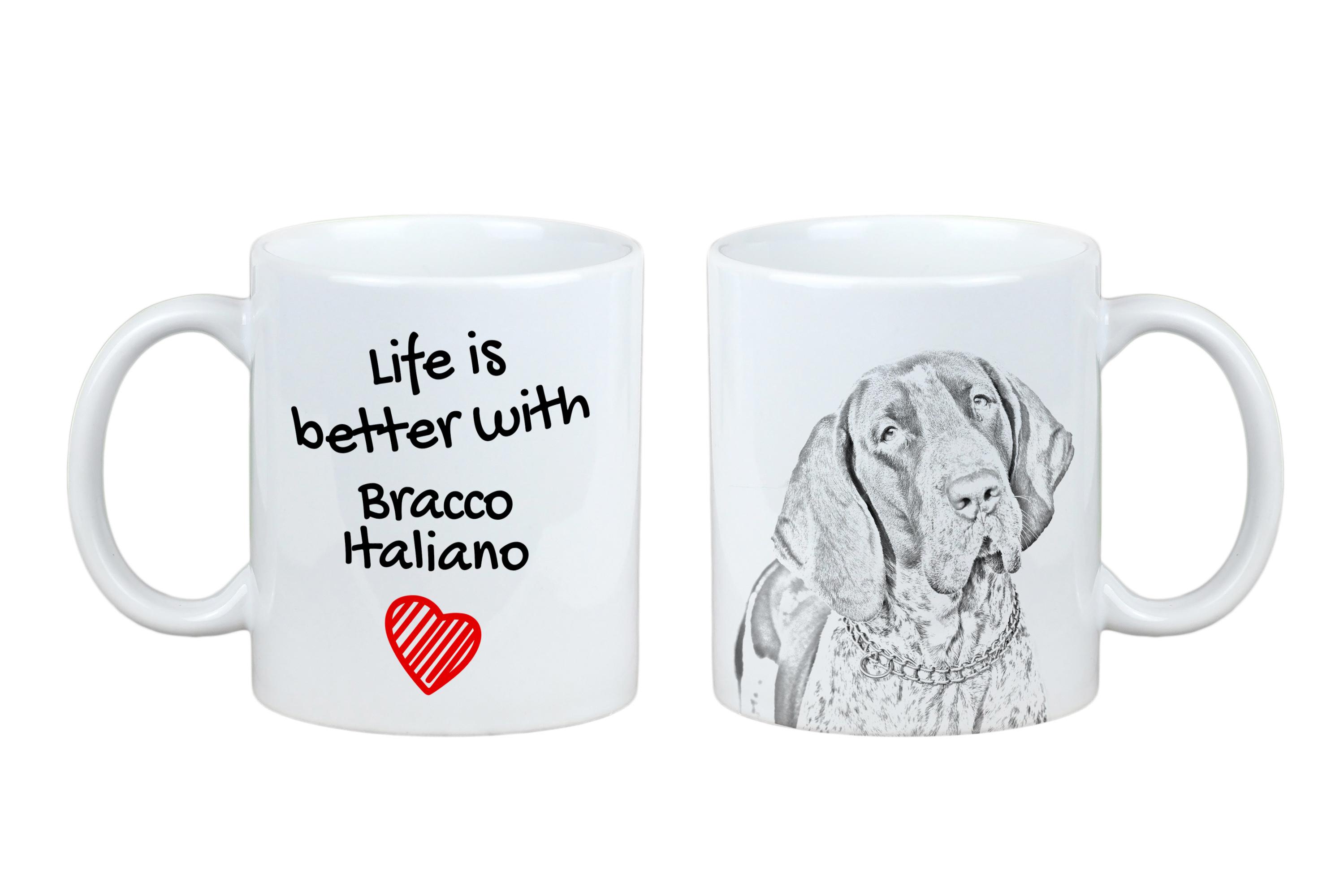 

Bracco Italiano - cup with a dog, cup with a photo, personalized gift from the Art-Dog brand білий