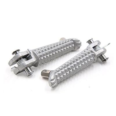 1pair Motorcycle Aluminum Alloy Nonslip Foot Rest Pegs Front Pedal for Yamaha - Silver