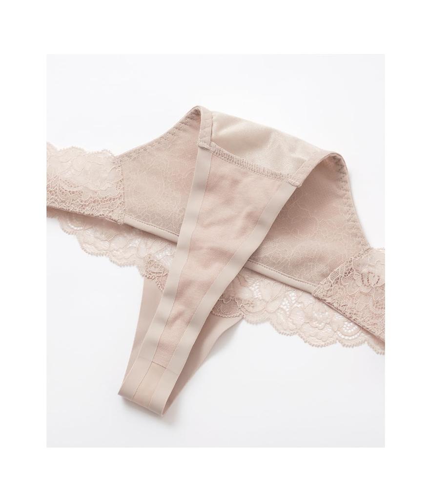 Peach John Soft Sides and Lightweight Chest Thong Sizes [Lace, Back, Fit] T-Back, Beige, M/L