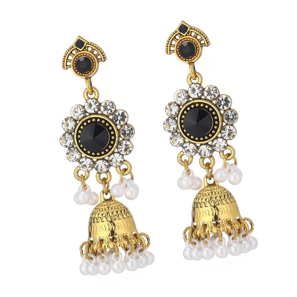 Fashion Diamonds Accented Pearls Earrings Zinc Alloy Construction Twist Lock Closure Comfortable For Extended Use