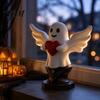 Halloween Desktop Decoration Angel Ghost Statue, Smiling Holding Heart Figurine, Cute Romantic Modern Aesthetic Room Decor Sculpture for Valentine's
