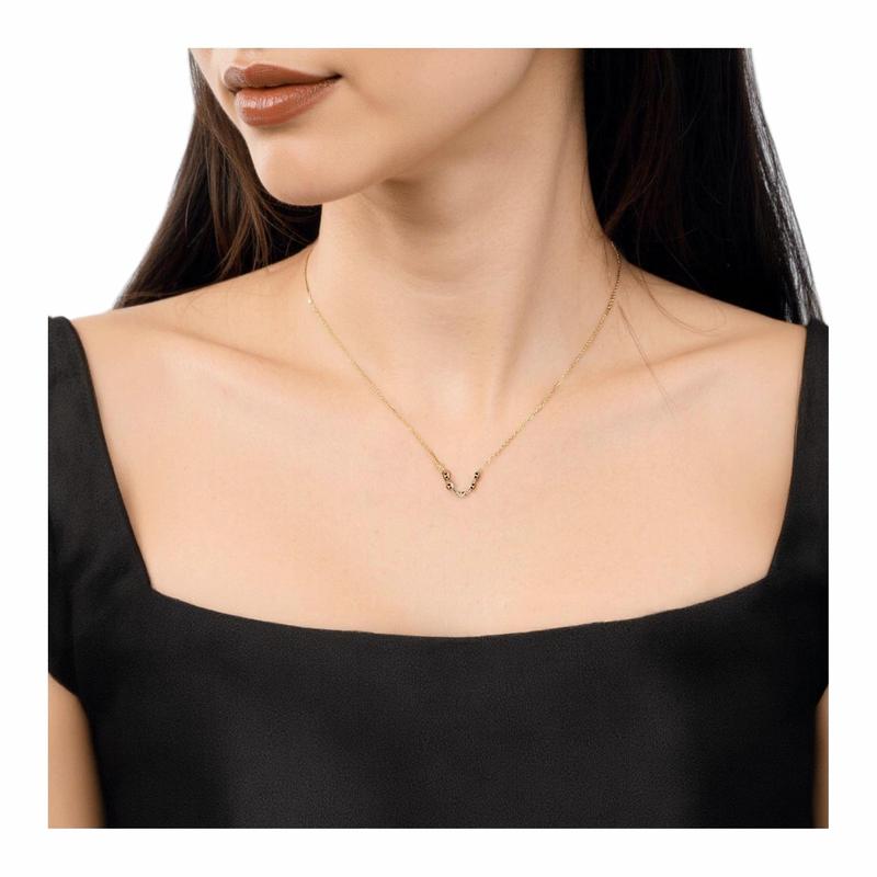 Emporio Armani Temperament Double Hole Ring Buckle Eagle Logo Necklace Women's Gold EGS3058710 F Single Product