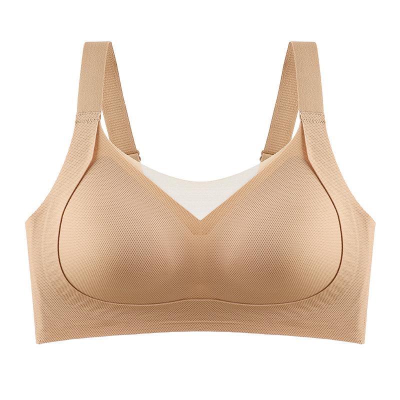 Sports seamless small breasts gather underwear women's no steel ring soft support pull up support anti-sagging jelly strip bra