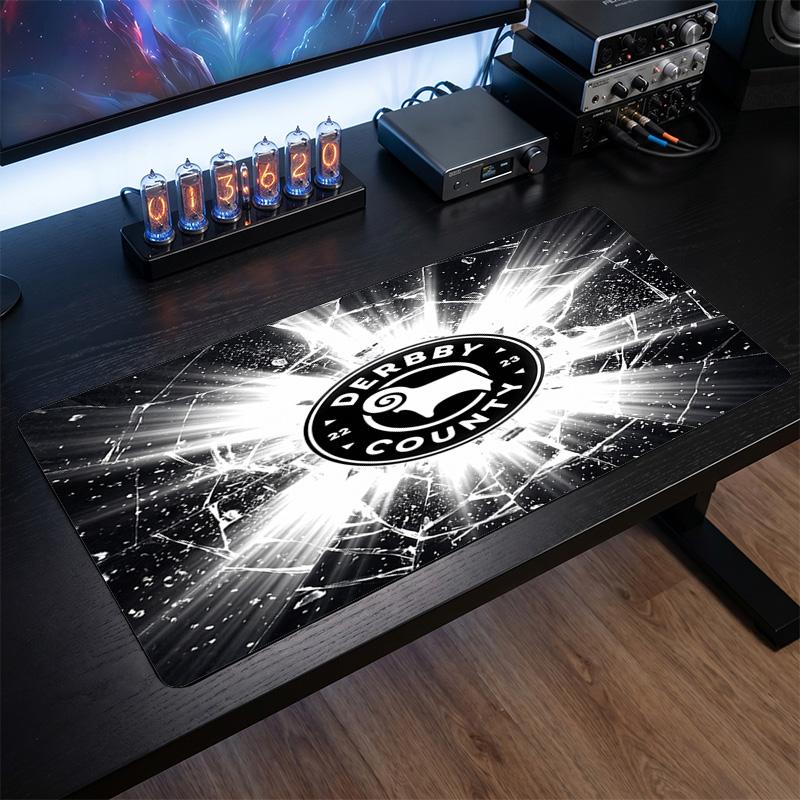 Derby County Fußball Druck Großes Mauspadd, Anti-Rutsch Erweitertes Gaming Schreibtischmatte für Büro Zuhause
