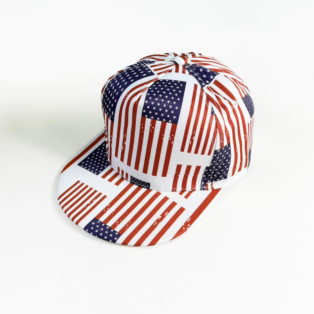 Ausgebleichte Print Flache Kappe Mit Breiter Krempe Sonnenschutz Für Outdoor-Fans