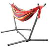 Double Horn Outdoor Camping Canvas Hammock with Iron Frame Stand