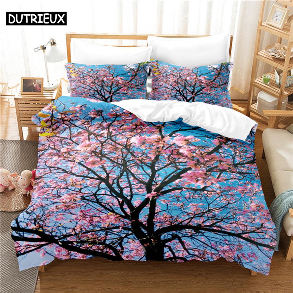 Blumen Bettwäsche Set Bettbezug Set 3D Bettwäsche Digitaldruck Bettwäsche Queen Size Bettwäsche Set Modisches Design