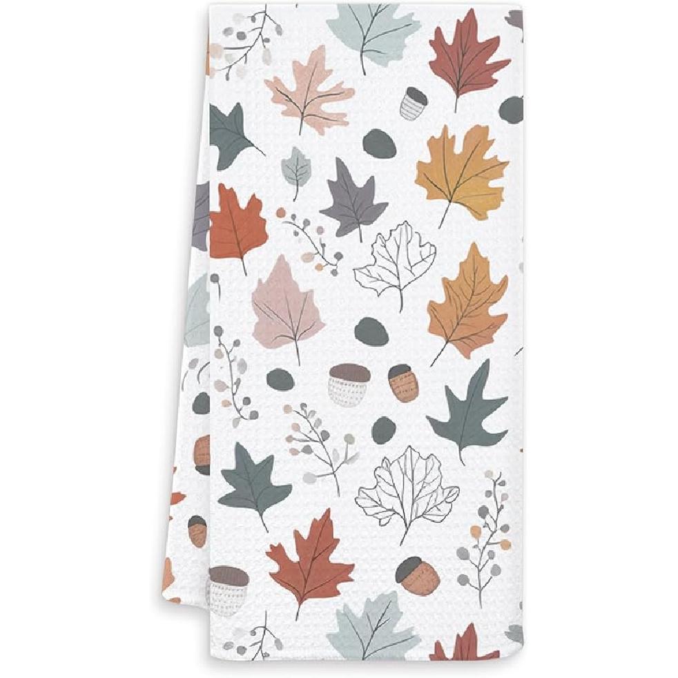 Fall Pumpkin Cow Kitchen Towels, Rustic Farm Animal Floral Pumpkin Dish Tea Towel for Kitchen Decor, Farmhouse Fall Autumn Hand Towels for Bathroom