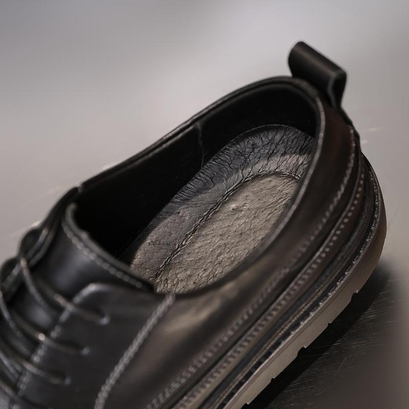 Golden Sapling Scarpe Casual da Uomo in Pelle di Vacchetta Nera Formali Business Casual Oxfords Mocassini Quotidiani Vera Pelle cm nero