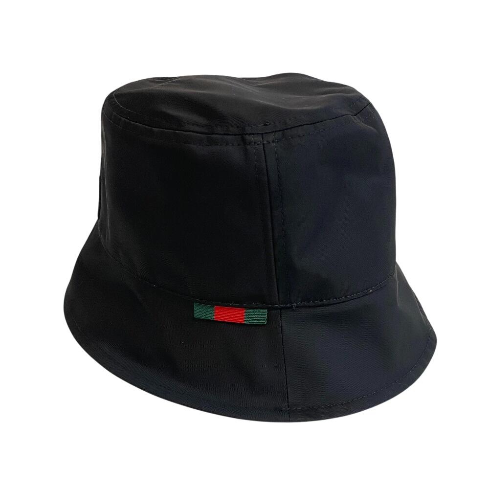 

GUCCI 8135344 Панама Логотип Gucci Капелюх з нейлону чорний Нейлоновий унісекс Вживаний