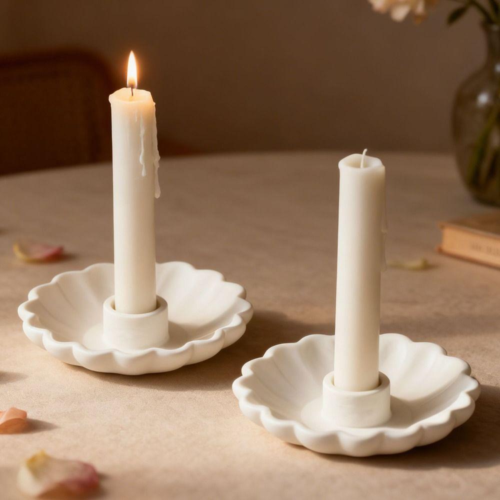 Silicone Aromatherapy Candle Mold Wave Bowl-Shaped Plaster Mold Candlestick Mold  Wedding Decor