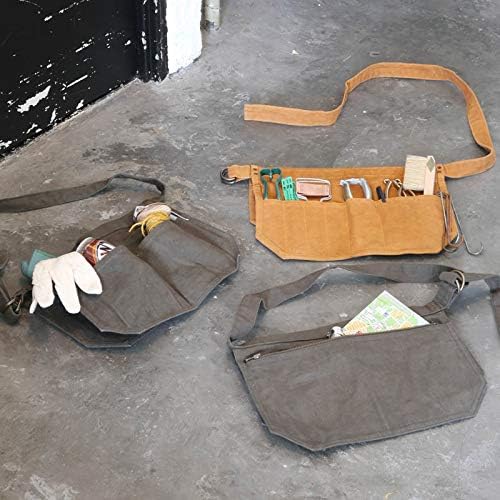 Dulton 2-Way Pouch Waxed Canvas Multipurpose Tool Bag, Camel, 260mm High x 360mm Wide, Y959-1266CAM