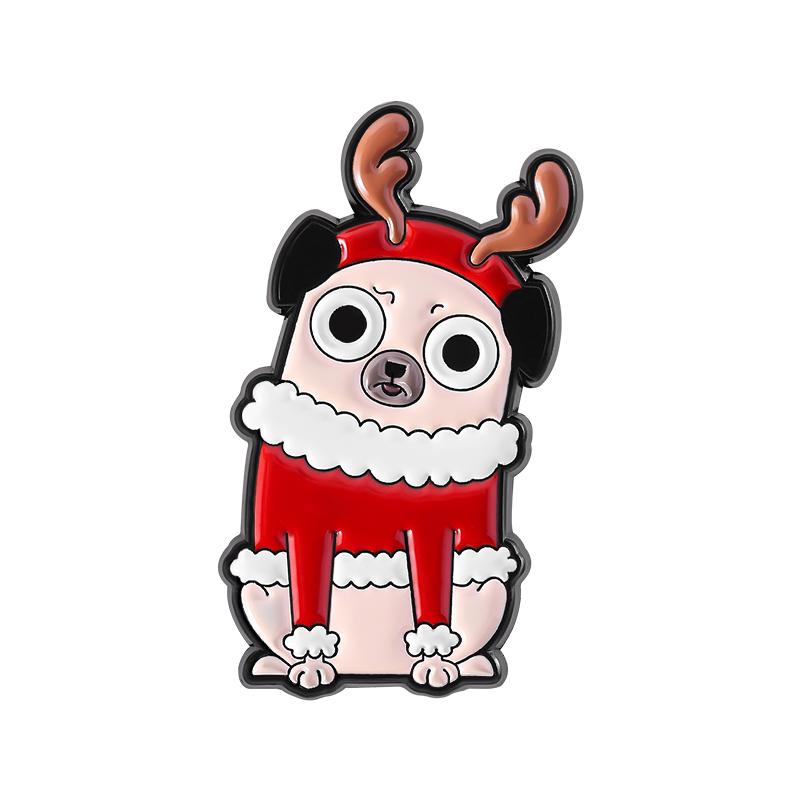 

Puppy Christmas Dressup Enamel Pins Custom Christmas Tree Brooches Lapel Badges Clothes Animal Jewelry Gift for Kids Friends