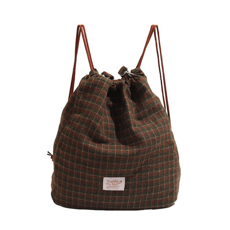 Vintage Large Capacity Women Backpacks Drawstring Backpack Versatile Crossbody Bags for Women Shoulder Bags School Bag Mochila