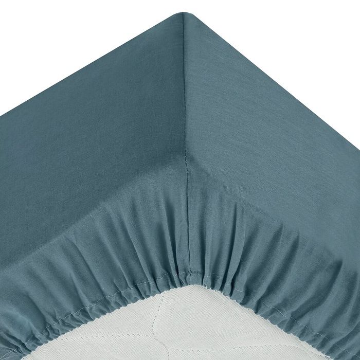 Drap Housse Coton Uni 140 X 190 Cm Couleur Moderne Orage