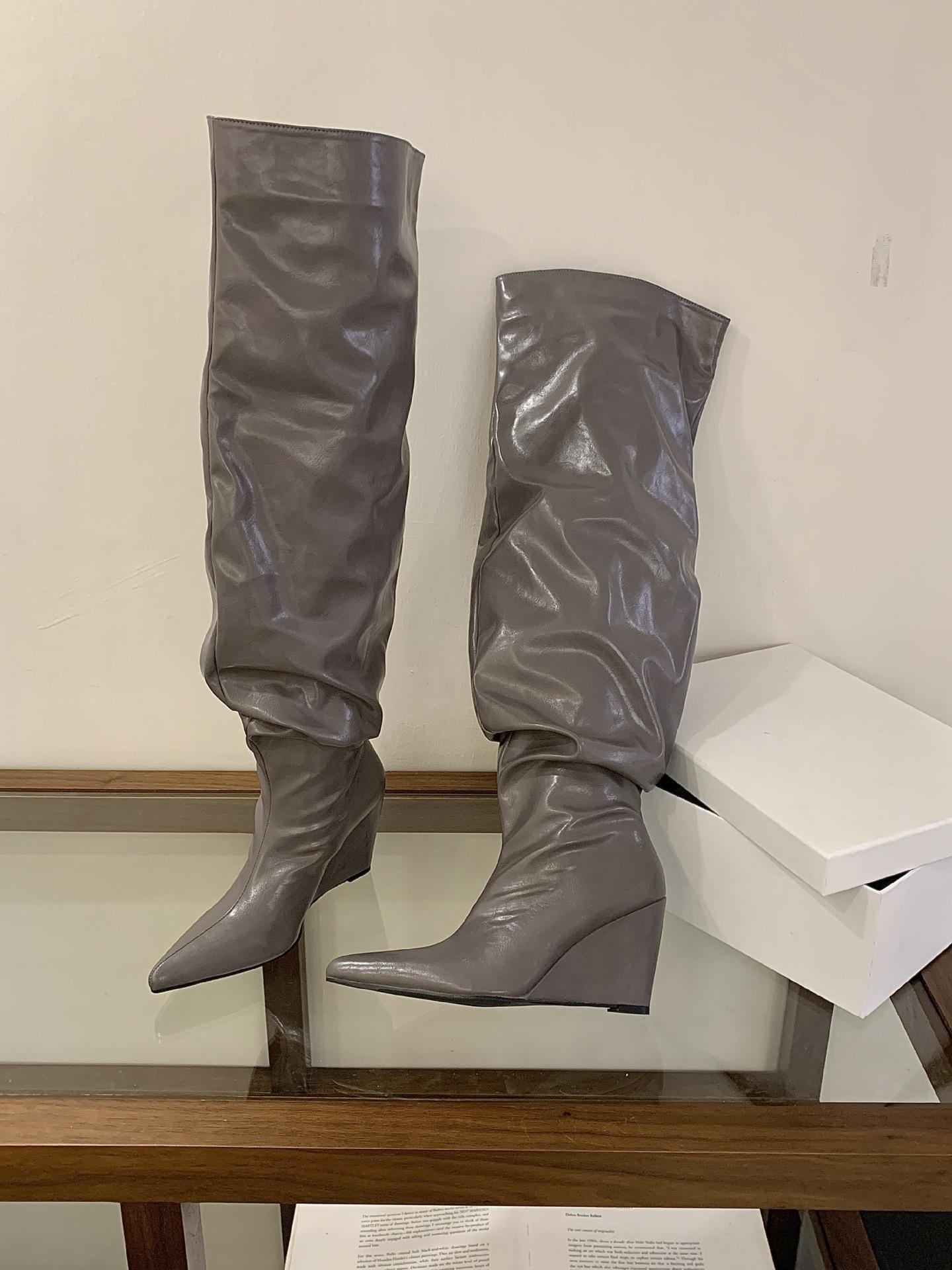 New Folded Large Tube Wedge Heel