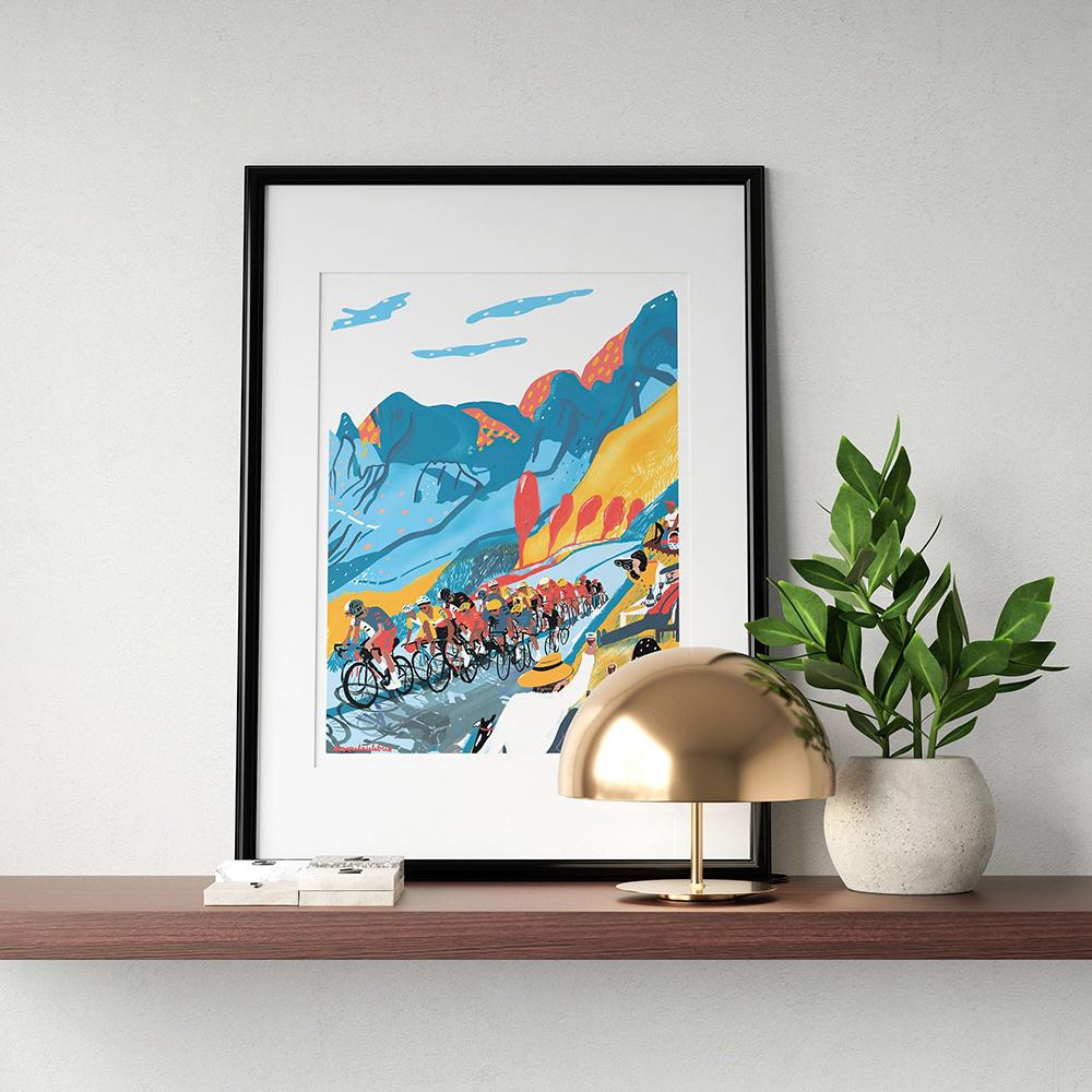 France Art Affiche Impression Vélo Route Montagne Vélo Mur Tour Cyclisme Course Abstrait Peinture Toile Pièce Décor Maison