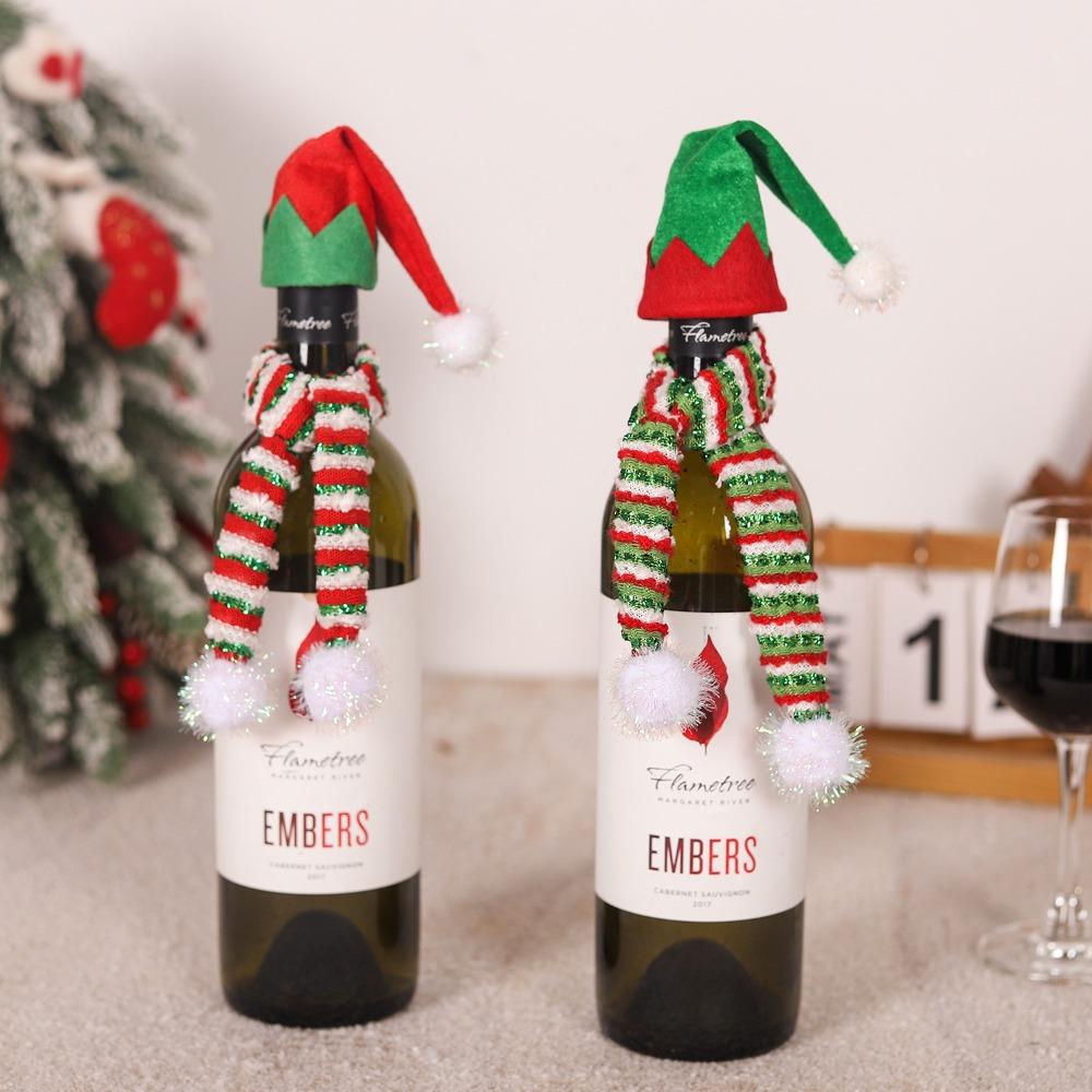 3Sets Nordic Style Christmas Wine Bottle Cover Simple Red Wine Bottle Cover Wine Bottle Hat  Kitchen