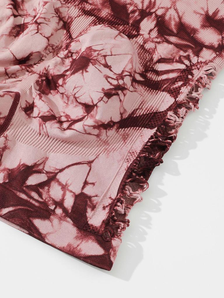 Cross-Border Tie-Dye Hip-Lifting Hollow Yoga Leggings: Slim Fit, Sports & Cycling Pants