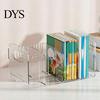 Desktop Document Storage Rack Clear Magazine Holder, 3/4-Compartment Desk Organizer, Vertical Bookend File Space Saving Book Stand for Students Sorter
