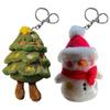 Fashionable Christmas Tree Sturdy Plush Toy Ornament Keychain Soft and Lovely for Festival Atmospheres Decoration