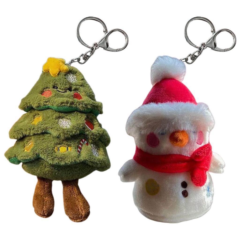 Fashionable Christmas Tree Sturdy Plush Toy Ornament Keychain Soft and Lovely for Festival Atmospheres Decoration