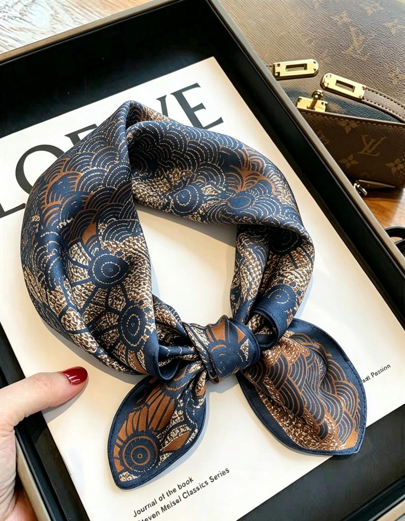 [111 mulberry silk] Bonas women's silk small square scarf silk scarf 11 new autumn and winter gift mother small scarf