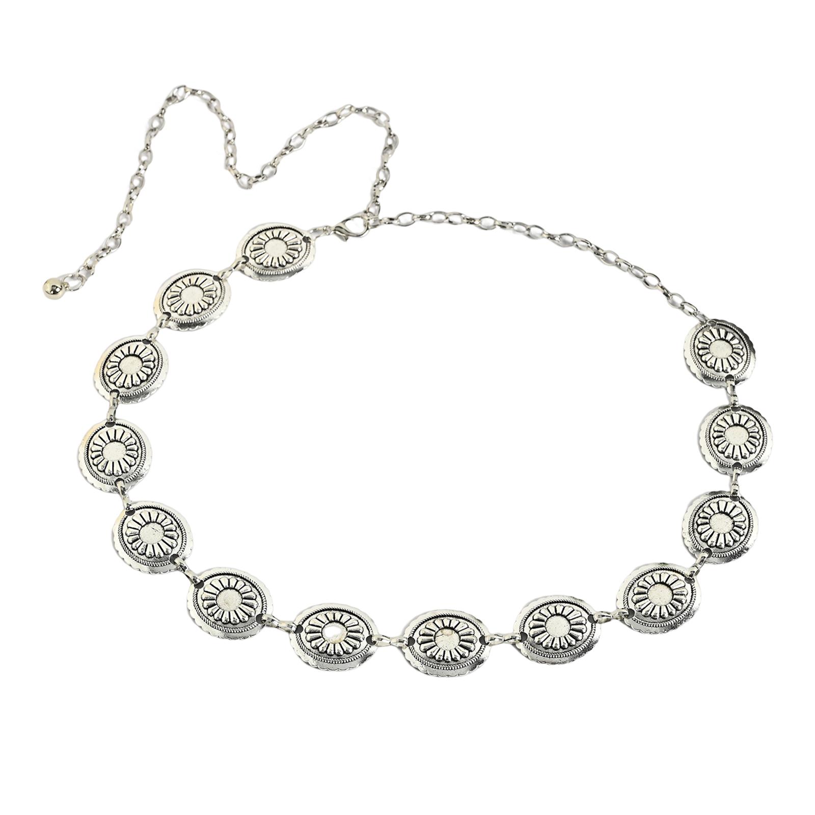 

Western Turquoise Belt Concho Chain Belt For Women Waist Chain Jean Belt Belly Chain For Dress Turquoise Waist Chain 3