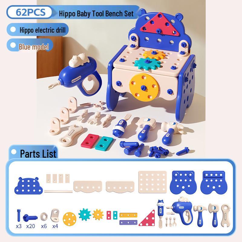 Kids' Pretend Play Repair Tool Box with Electric Drill and Screws