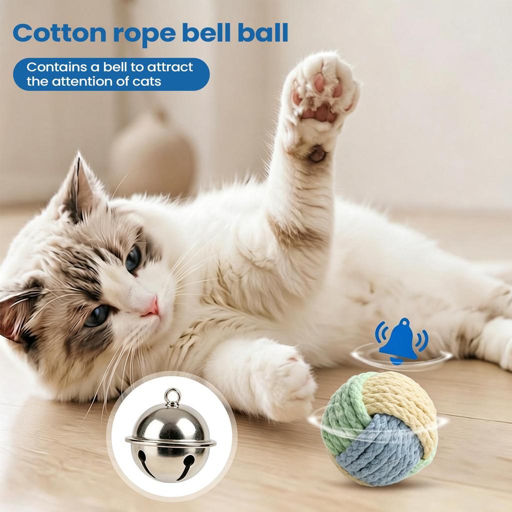 1PC Cat Toys Cotton Balls Interactive Cat Toy Cotton Ball Chew Toys for Cats Grinding Cat Toy Teeth Cleaning Pet Supplies