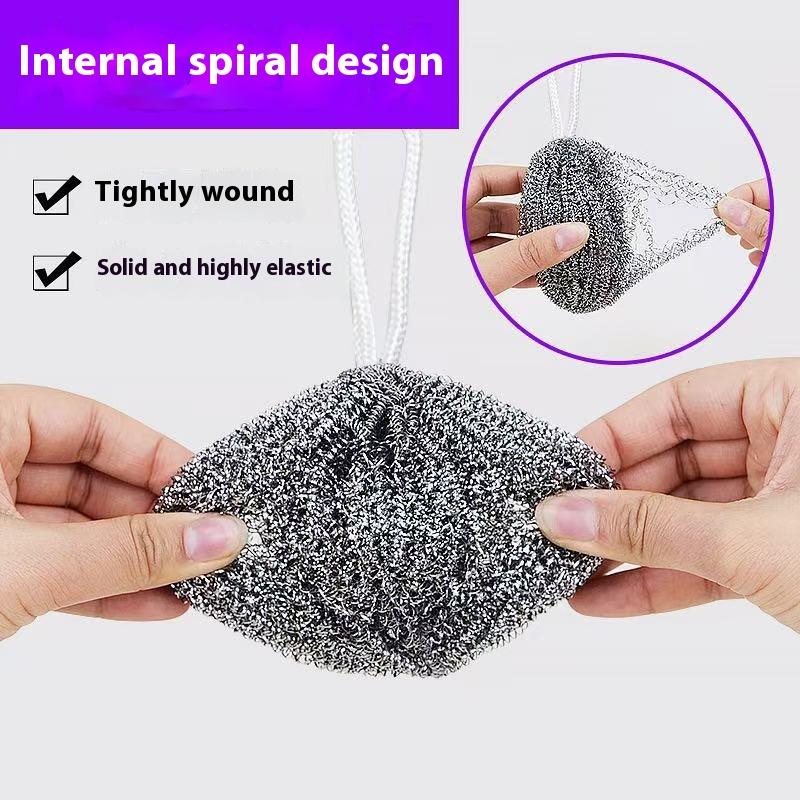1/3/6 Pcs Grease Removal Tool Steel Wool Ball Stainless Steel Dishwashing Balls For Heavy-Duty Remove Grease Burnt Stains Kitchen