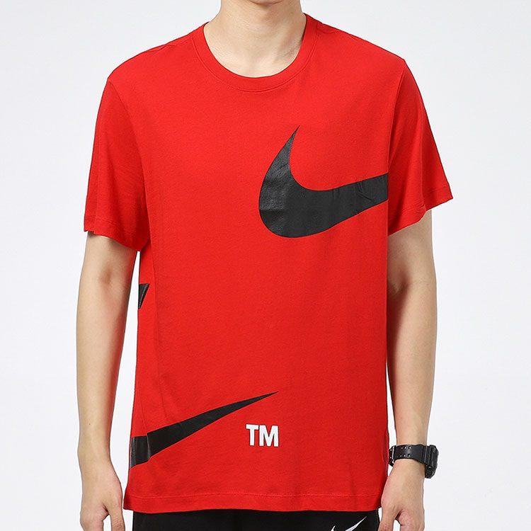 Nike T Shirts Men's Red Crew Neck Moderate Straight Fit DD3350-657