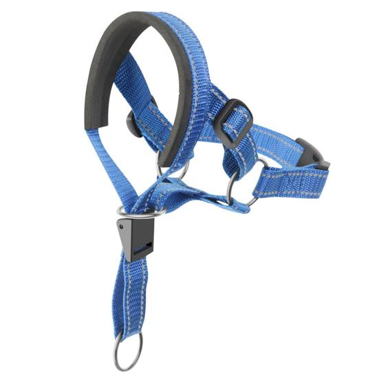 

Намордник для рта собаки с буксировочным кольцом Регулируемая петля Износостойкий портативный 3 цвета предотвращает укус M синий