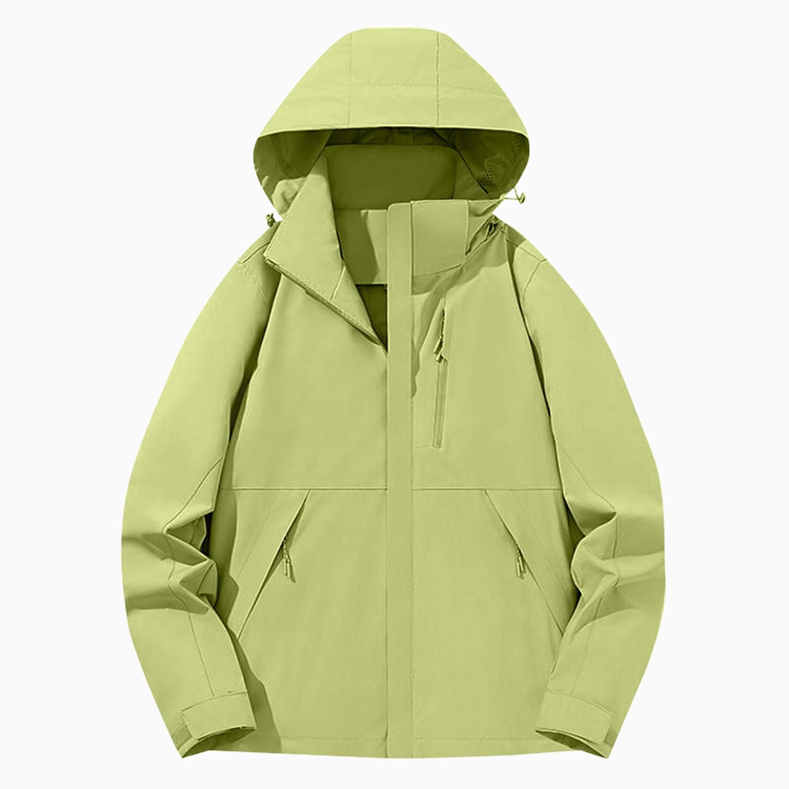 

Женская однотонная полосатая дождевик на открытом воздухе плюс водонепроницаемый плащ с капюшоном ветрозащитный L