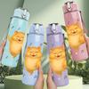 1PC Jumping Yellow Hamster 750ml Color Plastic Sports Water Bottle Leakproof Flip Straw Lid Suitable for Sports Office Home Use