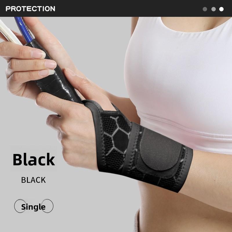 

Knitted Thin Sports Wrist Sprain Tendon Sheath Breathable Fixed Pressure Joint Wrist Strap Flat Machine Badminton Fitness Black