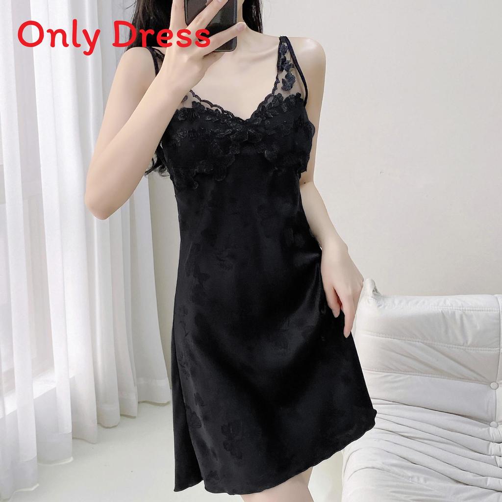 Ice Silk Female Short Sleep Dress With Vneck For Relaxing Home Wear