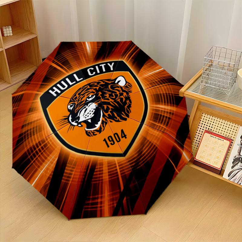 Hull FC Print Auto 8?Ribs Folding Umbrella Wind Resistant Lightweight Automatic Umbrella For Daily Travel