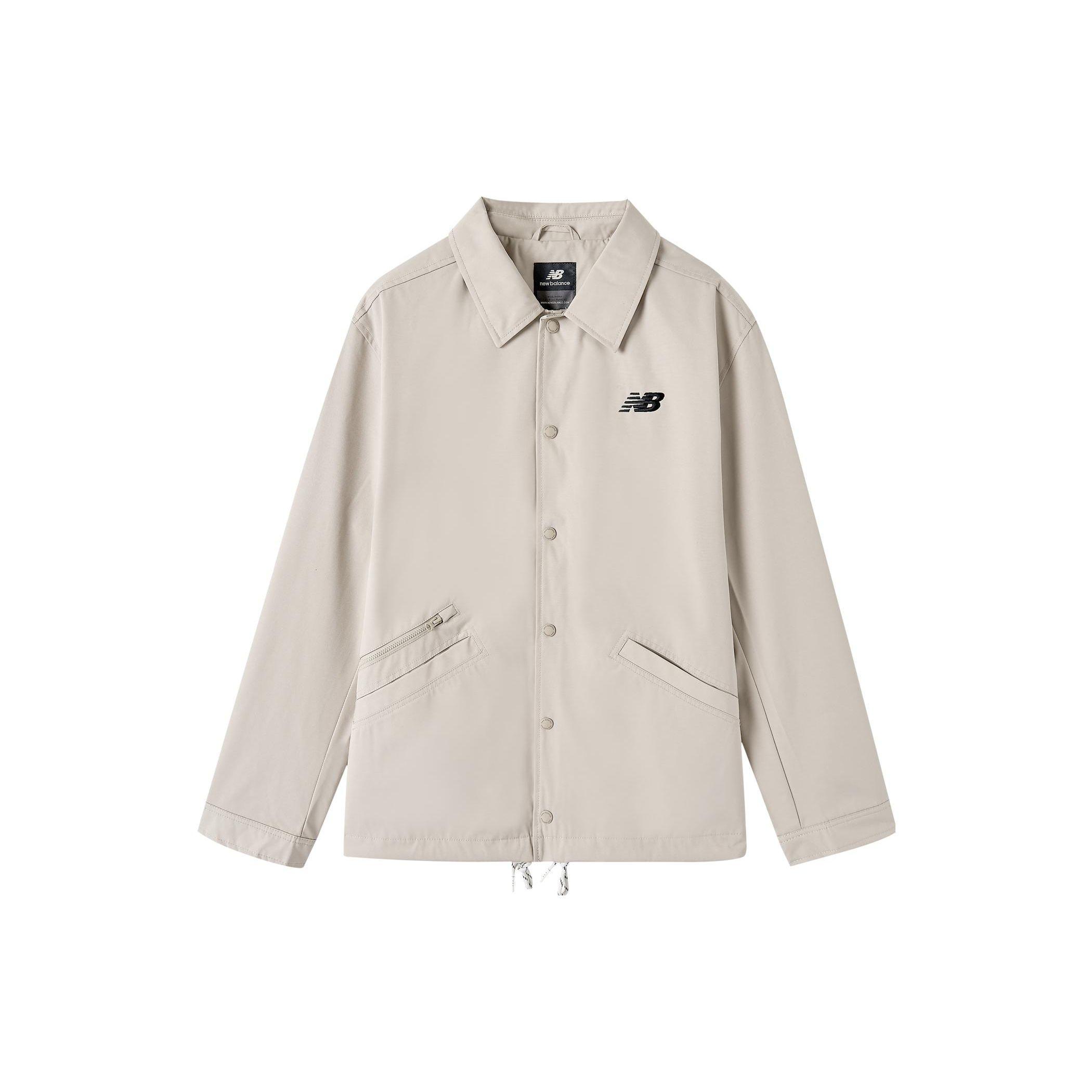 

New Balance однотонная повседневная куртка с воротником мужские куртки белые NAA13031-BEI