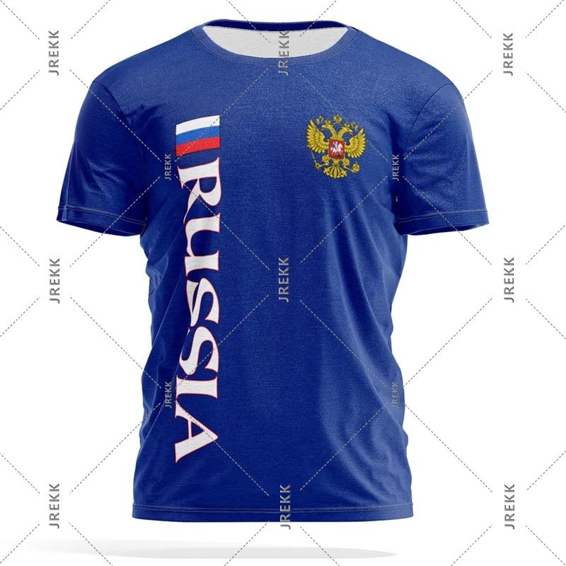 Russian National Emblem Print T-shirt Men Women Pride Street Fashion Round Neck Tee Shirts Russia CCCP Classic Essential Shirt
