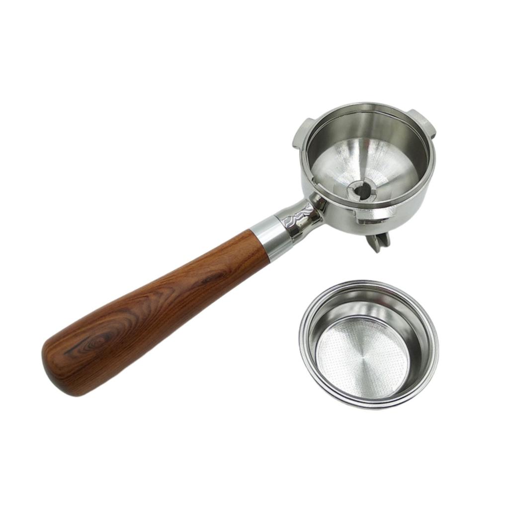 Wood Handle Coffee Accessory Coffee Machine Portafilter for 58mm Espresso Makers Ensuring Stability and Easy Cleaning