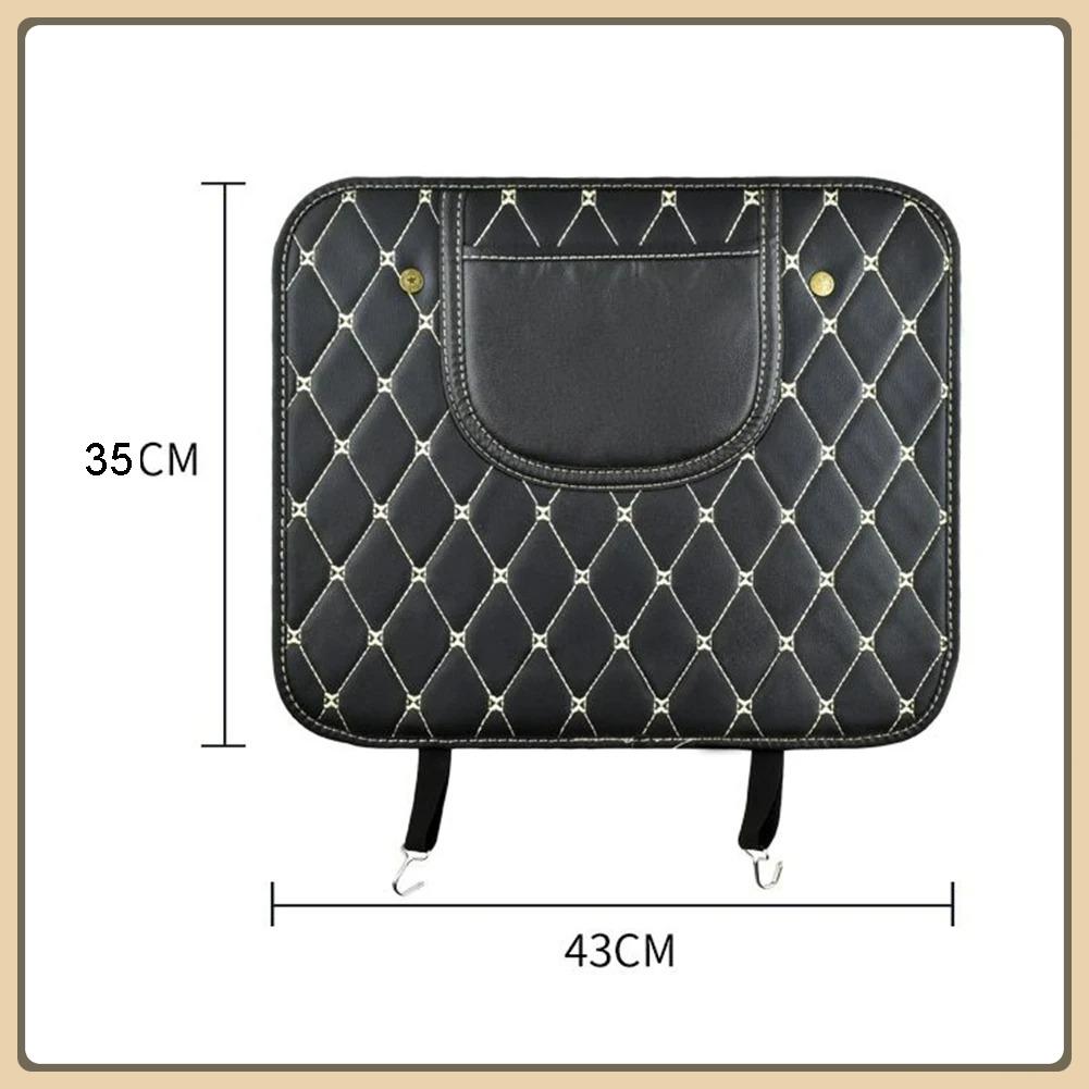 PU Leather Car Anti-Kick Mats Auto Seat Back Protector Cover Half-Size Black Car Back Seat Organizer Interior Accessories